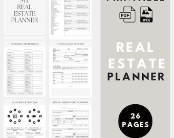 Real Estate Agent Planner: Marketing & Lead Generation (Printable PDF)