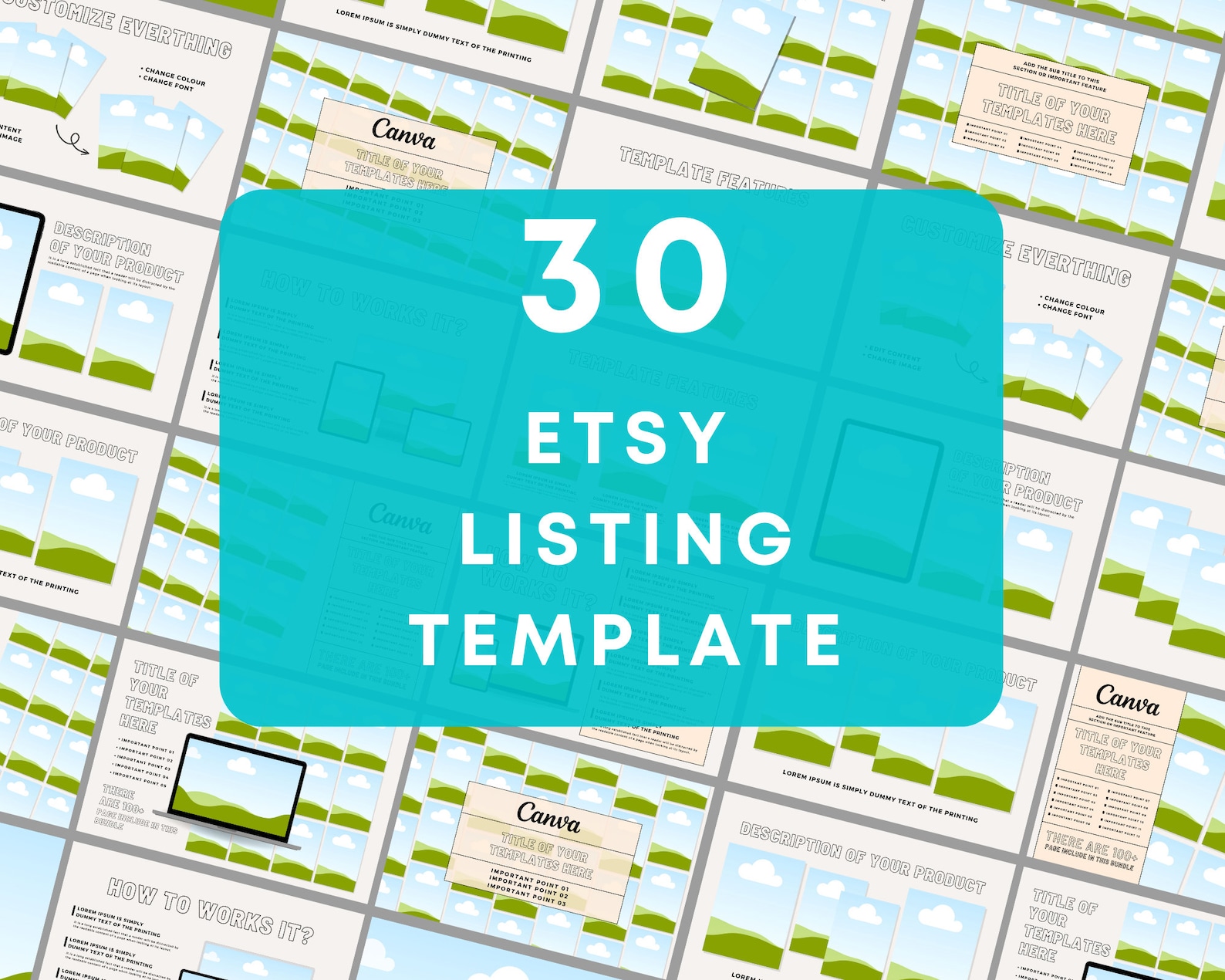 Etsy Fully Editable Product Listing Templates , Etsy Listing, Mockup