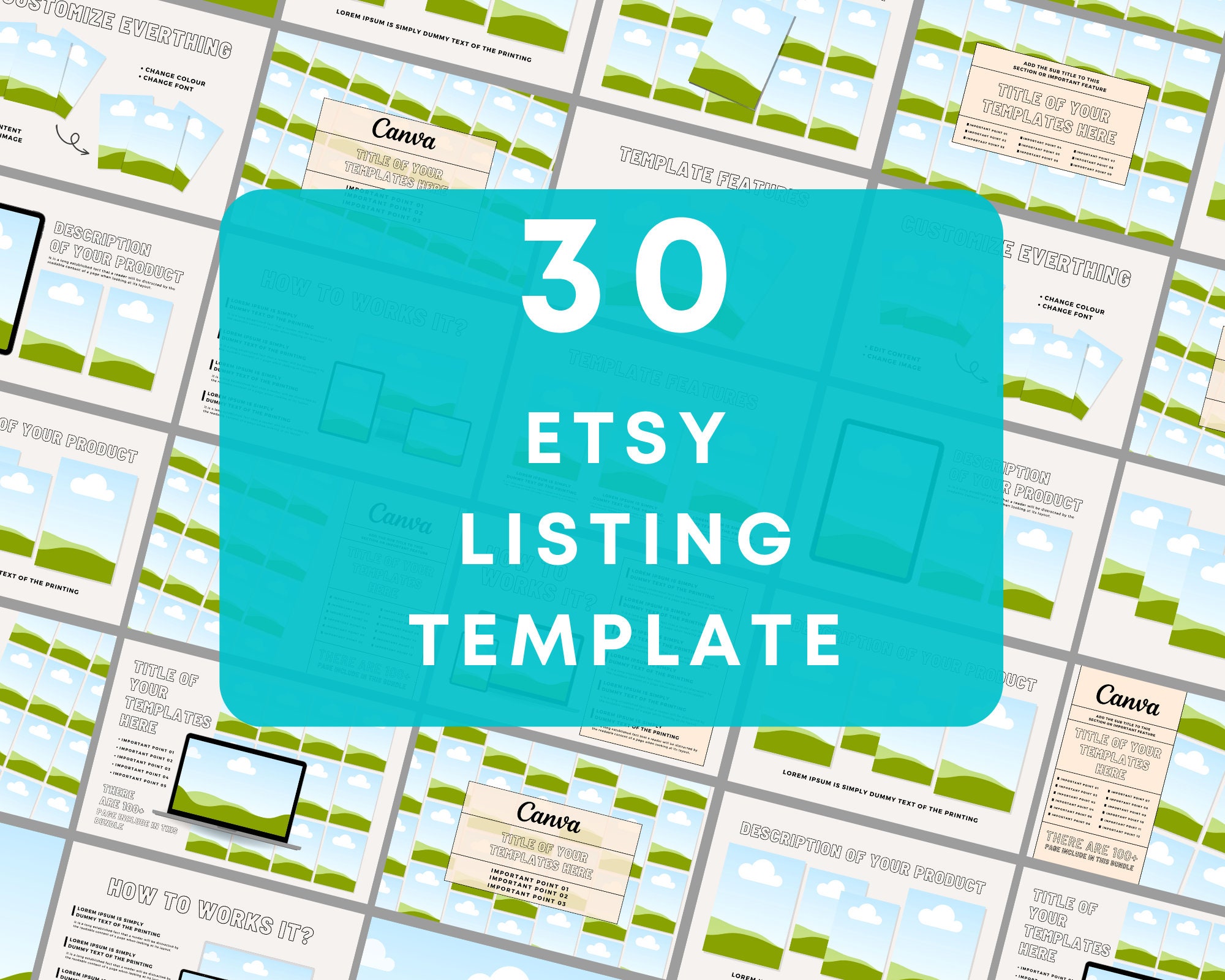 Etsy Listing Templates: Fully Editable Canva Mockups (PDF)
