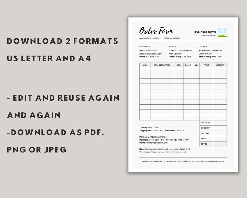 Line Sheet for Wholesale Price List Template Editable Etsy