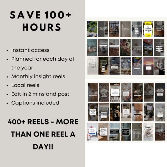 400+ Reels for Real Estate Agents- Perfect for Instagram, YouTube, and TikTok