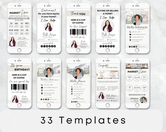 Real Estate Digital Business Card Bundle: Canva Templates (Digital Download)