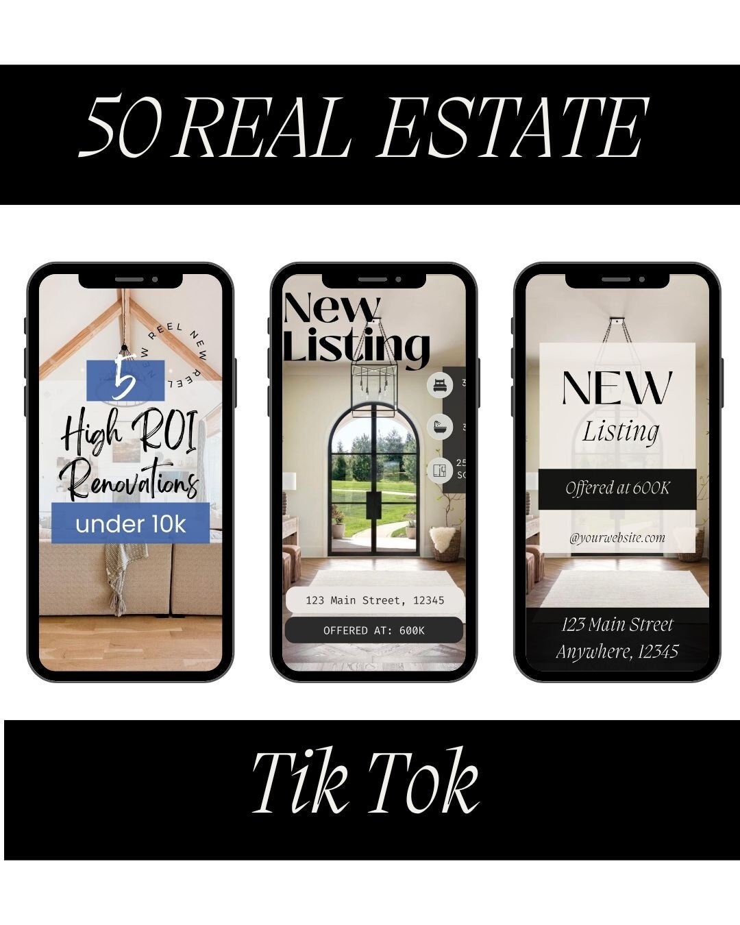 Real Estate Tik Tok Template, Reel Template, Tik Tok Template, Real