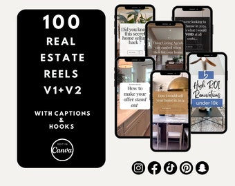 100 Real Estate Reels: Marketing Templates (Digital Download)