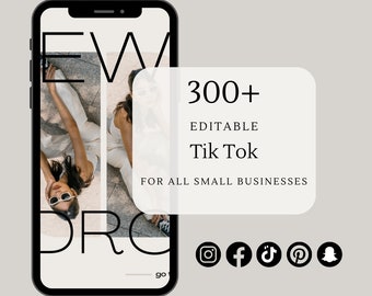 300+ Editable Tik Tok Reel Templates: Social Media Video (Digital Download)