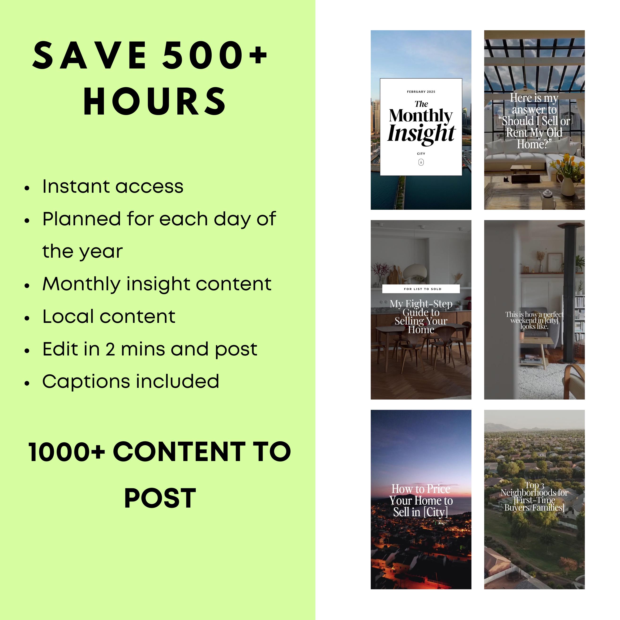 Real Estate Agent Social Media Toolkit 2026: 1500+ Posts & Calendar - Etsy
