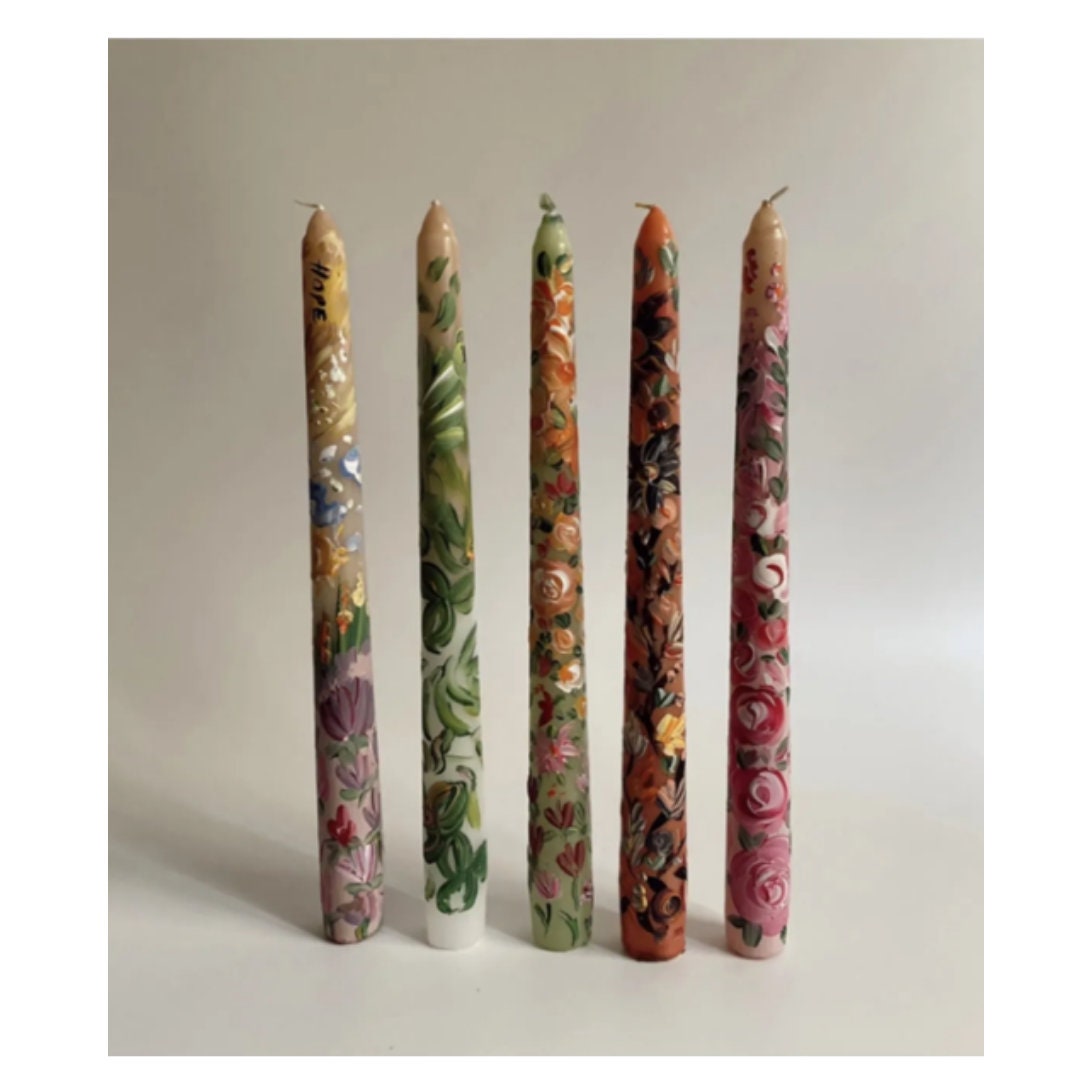 5 Pieces Taper Candles/decorative Pillar/wedding Decoration/autumn ...