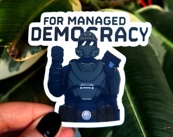 For managed democracy || matte sticker || Helldivers