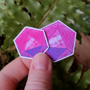 Dice Sticker || 2 sizes || Polyhedral Dice || D&D || Critical Role || Unicorn