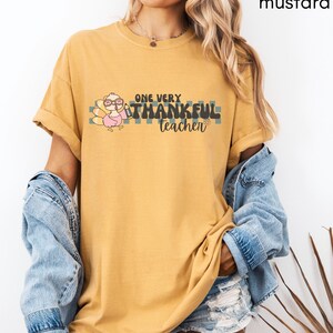 One Very Thankful Teacher | teacher shirt,teacher tee,teacher t-shirt,teacher turkey shirt,teaching is a walk,thankful teacher, thanksgiving