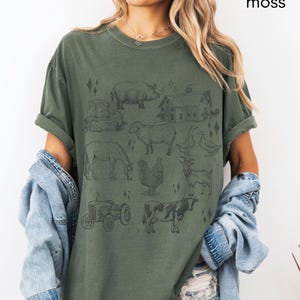 Vintage Farm Comfort Colors | vintage,cow shirt,doodle bull shirt,doodle cow head,doodle cow shirt,farm animal shirt,farm shirt
