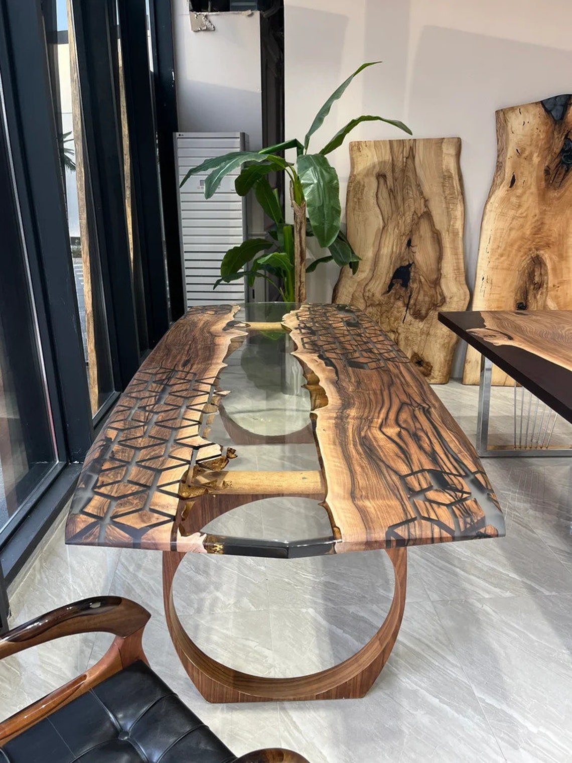 Luxury Epoxy Wooden Dining Table Long Walnut Table Epoxy Table - Etsy