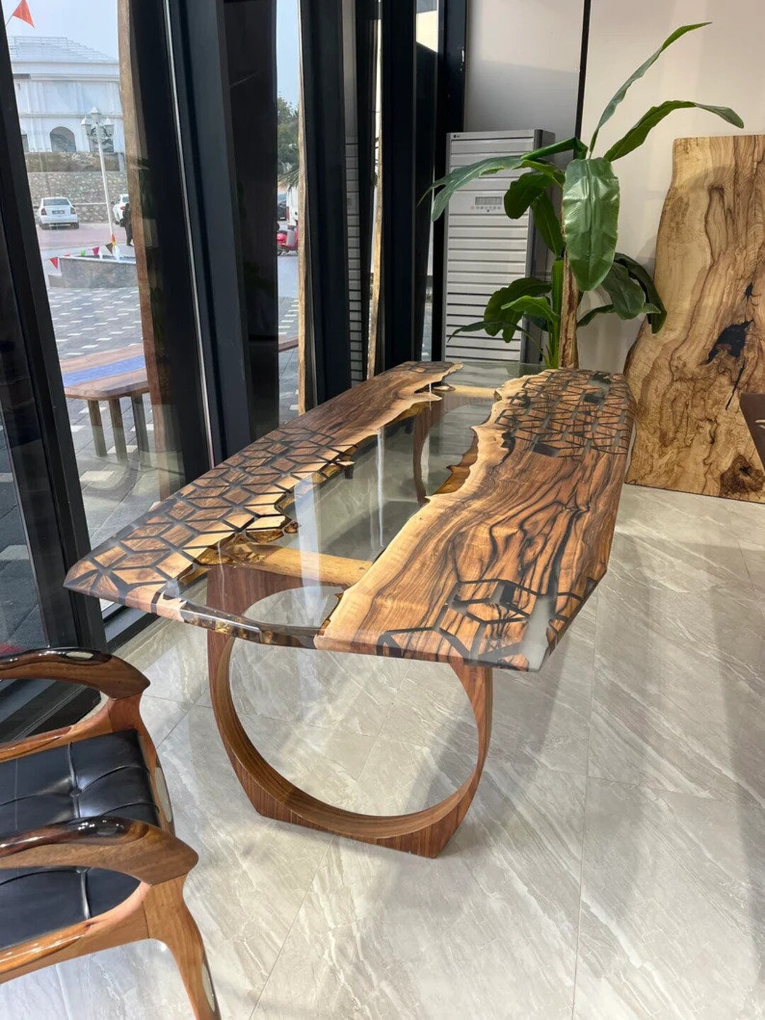 Luxury Epoxy Wooden Dining Table Long Walnut Table Epoxy Table - Etsy