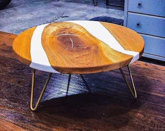 Round Epoxy Dining Table, Round Epoxy Coffee Table, Round Black Epoxy Table, Dining Table, Coffee Table