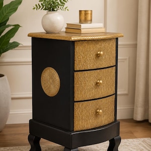 Wood Chest Nightstand Drawer Desk-Bedside Storage Dressers Furniture-Indian SideBoard Cabinet Desk Dressers, Indian Brass Cabinet Cupboard