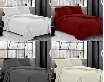 100% Egyptian Cotton FLAT SHEET- 400 TC Hotel Quality bedding- Single double king sizes