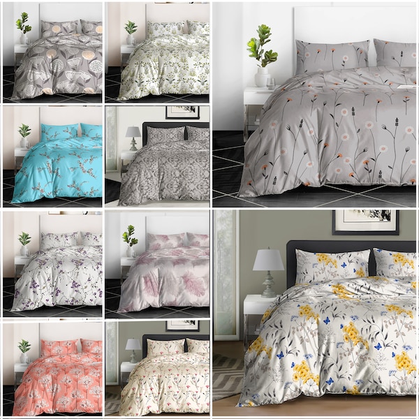 Printed Fabric Duvet Cover Set-100% Egyptian Cotton Printed Bedding in double king queen sizes