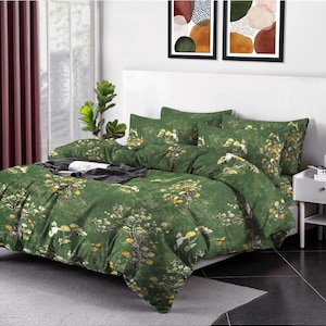 4PCS 100% Egyptian Cotton Printed Duvet Cover Set-400 thread Count-Single Double King quilt