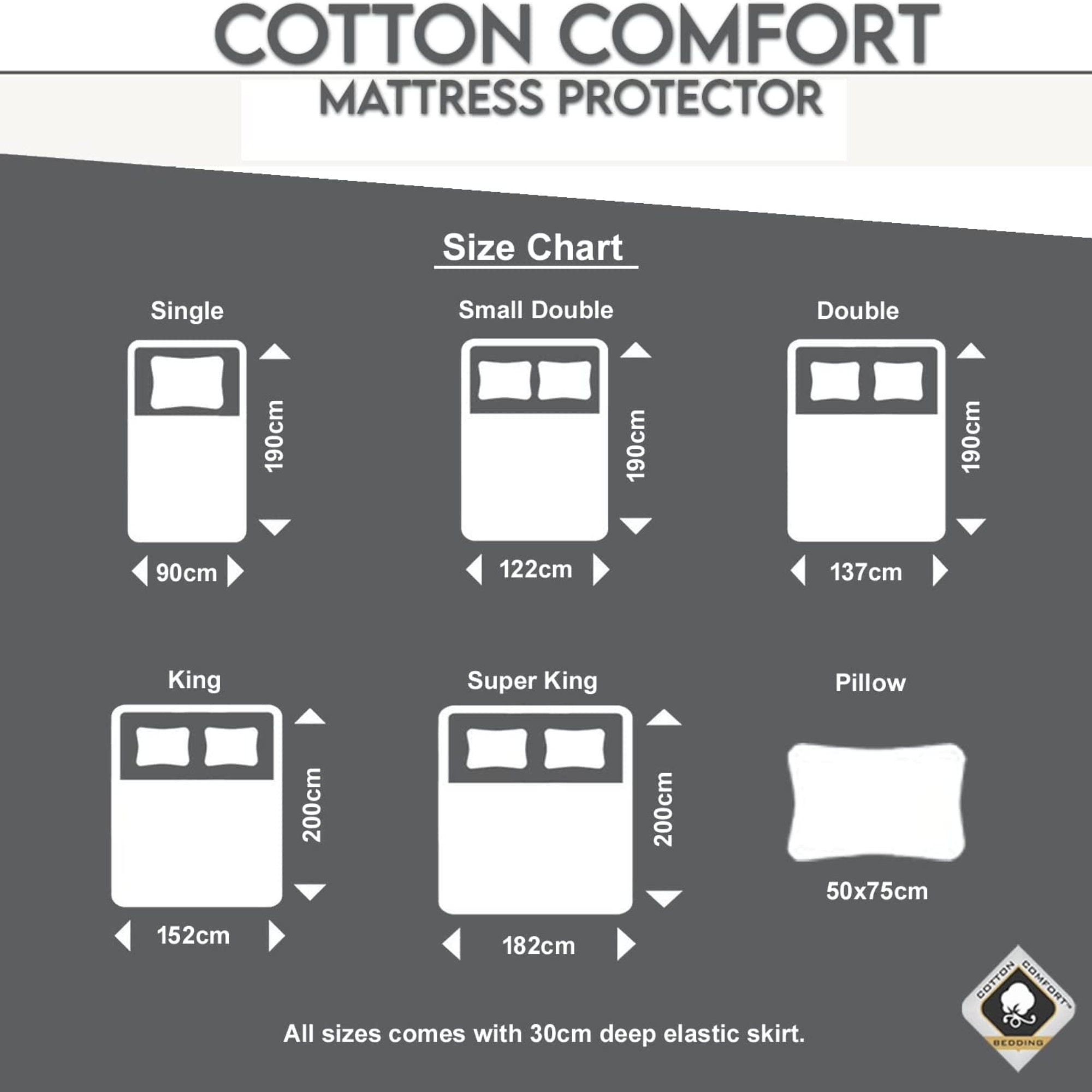 Extra Deep WATERPROOF Quilted Mattress Protector Cover Fitted Bed Cover