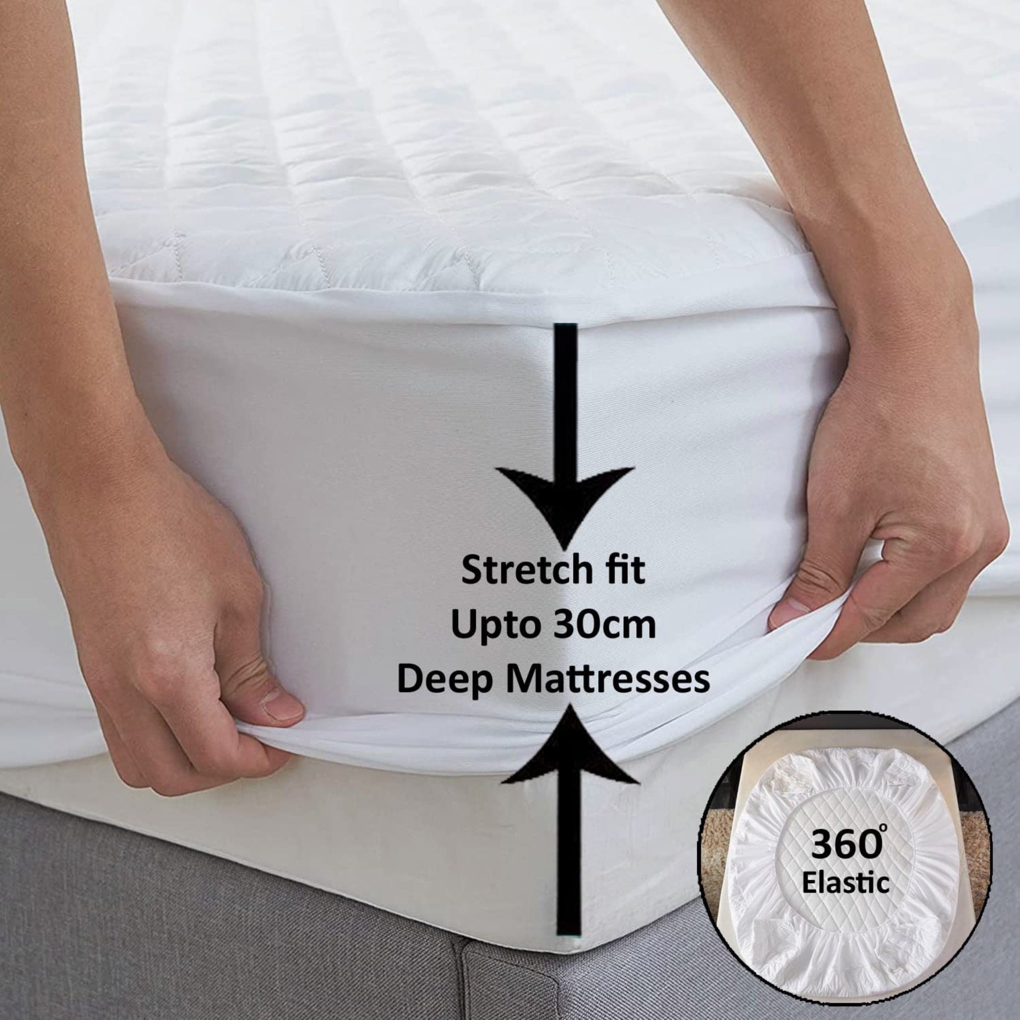Extra Deep WATERPROOF Quilted Mattress Protector Cover Fitted Bed Cover