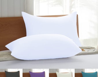 4 Plain HOUSEWIFE PILLOWCASES- Made up of 100% Egyptian Cotton- Breathable Fabric