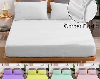 40cm deep fitted sheets made up of 100% Egyptian Cotton- 400 Thread Count-Single double king size