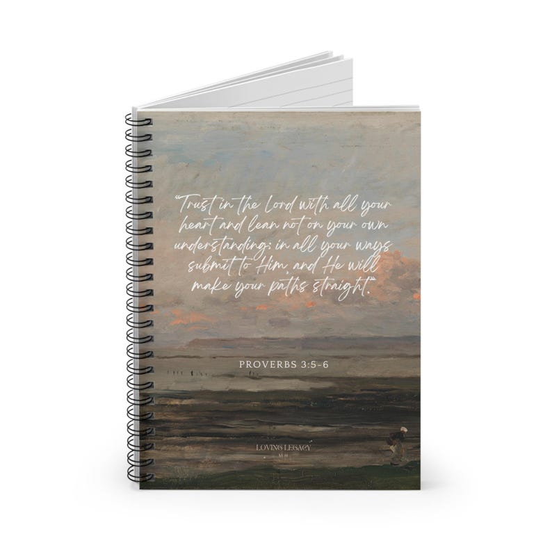 Bible Verse Spiral Notebook Proverbs 3:5-6 Christian Journal Bible ...