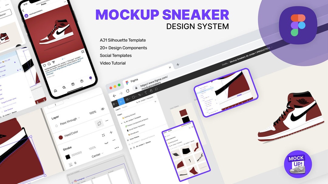 Air Jordan 1 Design Template procreate &amp; Figma - Etsy