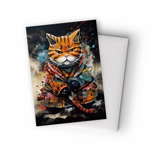 Angry Cat Fighting Playing Oil Painting Stock Illustration 755951011