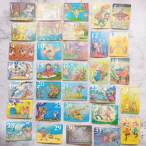 Calendari dell'URSS vintage dei cartoni animati 1985-1988