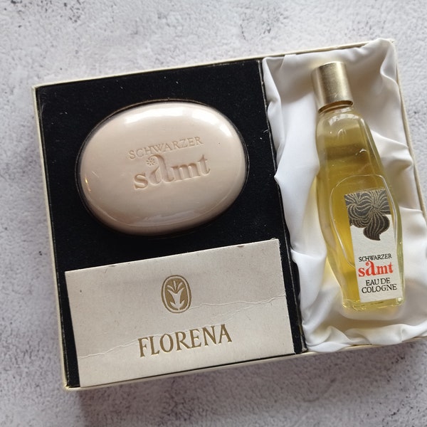 Vintage soap&parfume Samt SCHWARZER  Florena