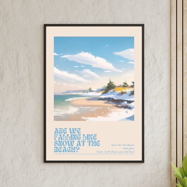 Poster con i testi di Snow On The Beach - Stampa digitale di Taylor Swift Midnights