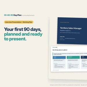 30-60-90 Day Plan Template with Optional AI Add-On, Interview Presentation + Working Plan (Digital Download)
