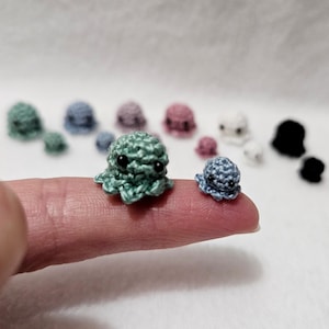 Made to Order, Micro Crochet Miniature Octopus Small 14 mm and Mini 9 mm Handmade Amigurumi Choose Your Color and Size