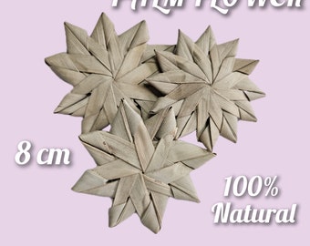 Natural Palm Flower Chew Toys for Small Animals - 8cm - Pack of 3 -Rats, Mice