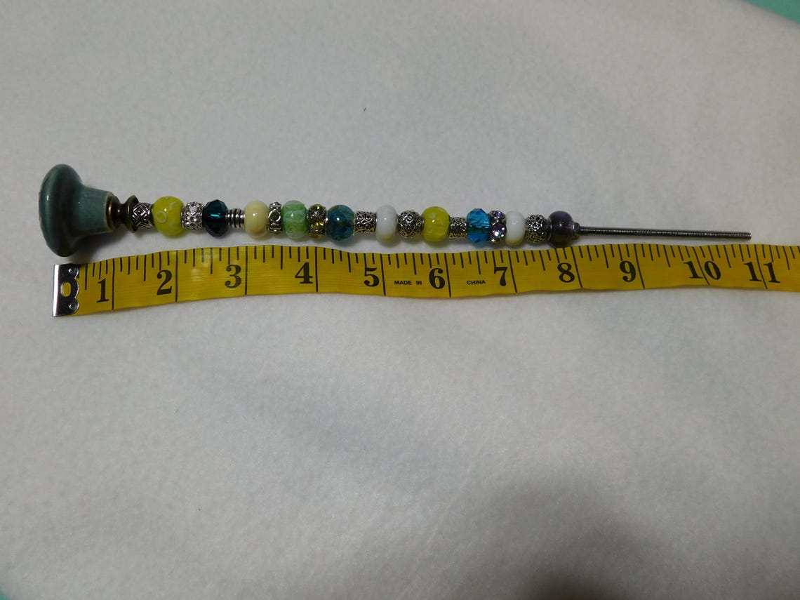 Beautiful Garden Stakes Threaded Rods Porcelain OR Glass Knobs Glass ...