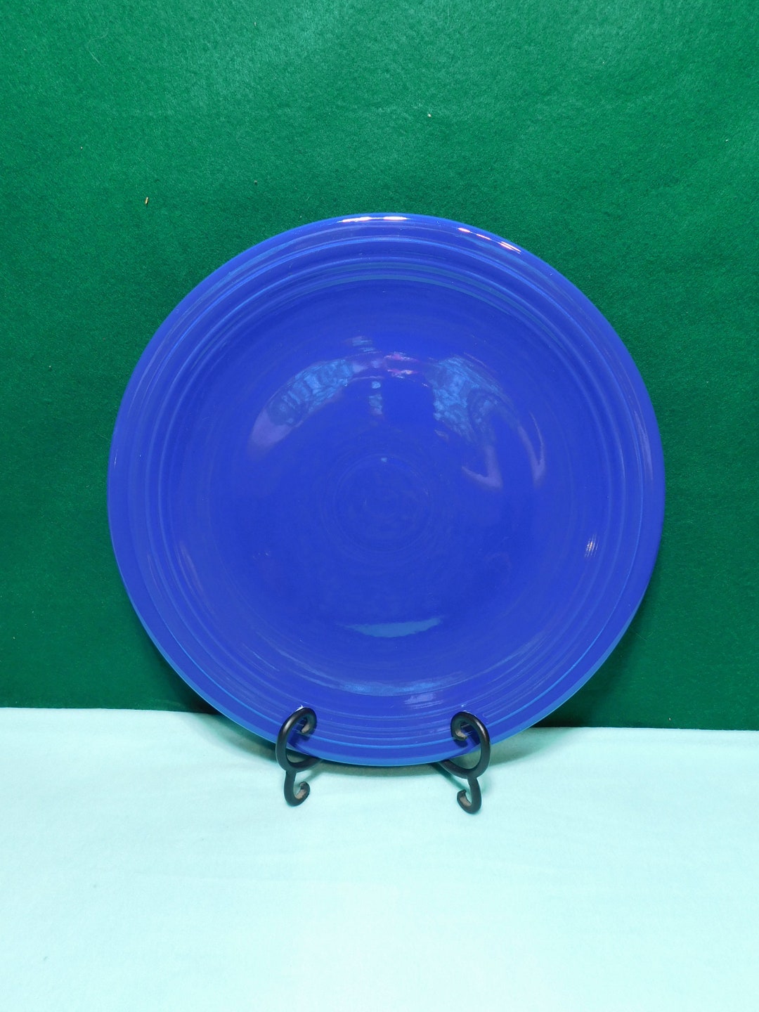 Vintage Cobalt Blue Fiestaware Round Chop Plate Serving Platter 1940