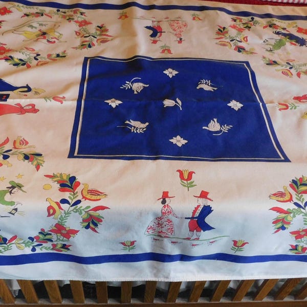 Vintage Scandinavian Tablecloth Swedish or Norwegian