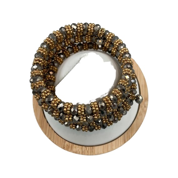 Mother's Day Unique Hematite and Gold Tone Bead M… - image 3