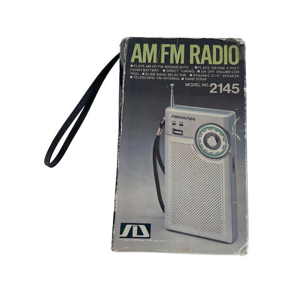 Ships Free Soundesign AM/FM Portable Vintage Pocket Radio 2145- C Works