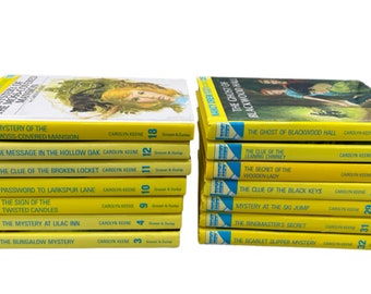 Vintage Nancy Drew Mystery Books LOT of 14. Vintage, Yellow Hardbacks COLLECT!