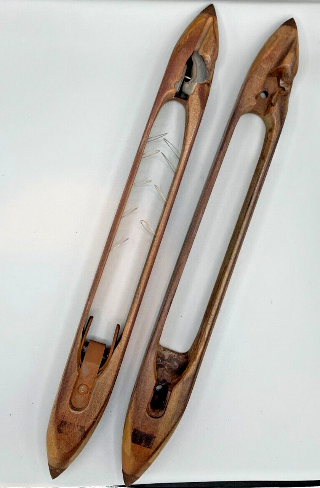 2 Draper Tru Mold Wood Weaving Loom Boat Shuttle 014 Vintage Etsy