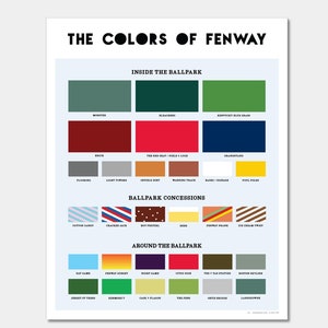 Fenway Park Art Print: Boston Red Sox Colors, Archival Quality
