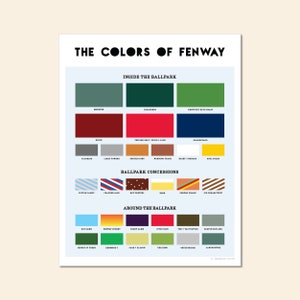 Fenway Park Color Swatch Art Print: Boston Red Sox Gift