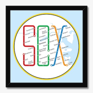 Red Sox MBTA Art Print: Fenway Park Subway Map Giclee