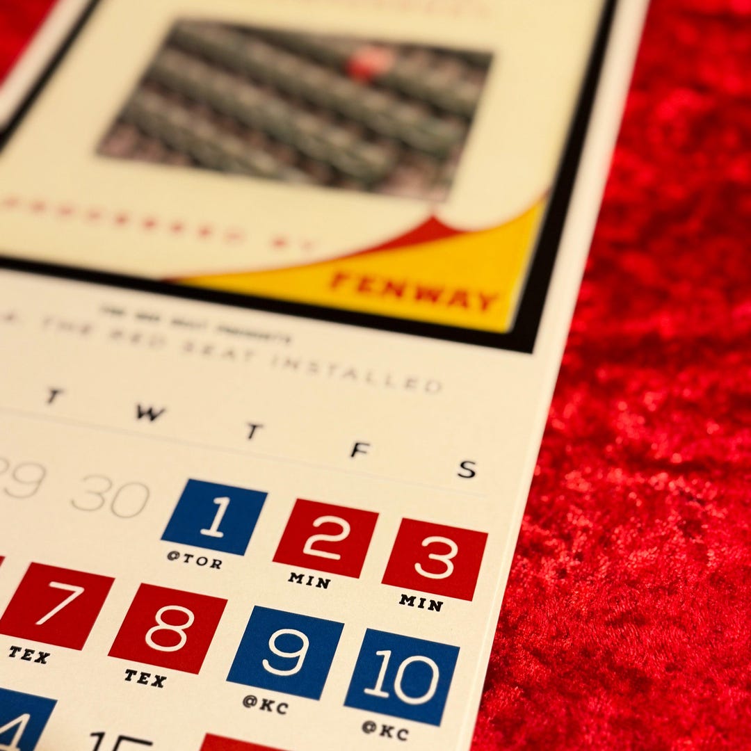 Boston Red Sox Wall Calendar 2025 Unique Gift for Red Sox Fans