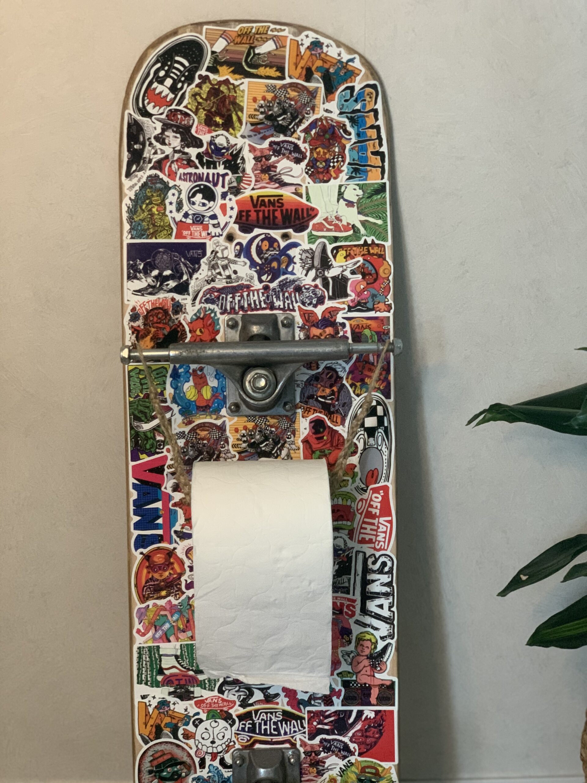 Toilet Paper Holder Skateboard With Trucks and Vans Stickers Toilet Paper Holder Skateboard With Trucks and Vans Stickers