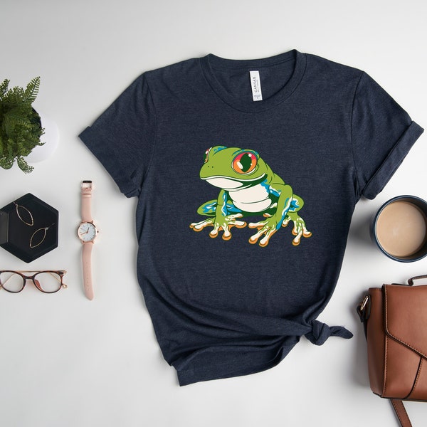 Green Frog Shirt, Frog Lover Gift, Toddler Tee, Aesthetic Animal Shirt, Frog Themed Clothing, Nature Shirt, Frog Mom Gift, Amphibian