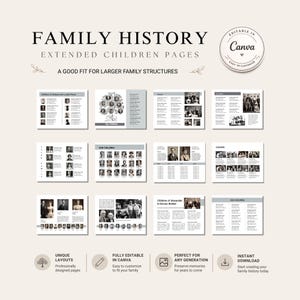 DELUXE Family History Book Template / Customize With Canva / Ancestry ...