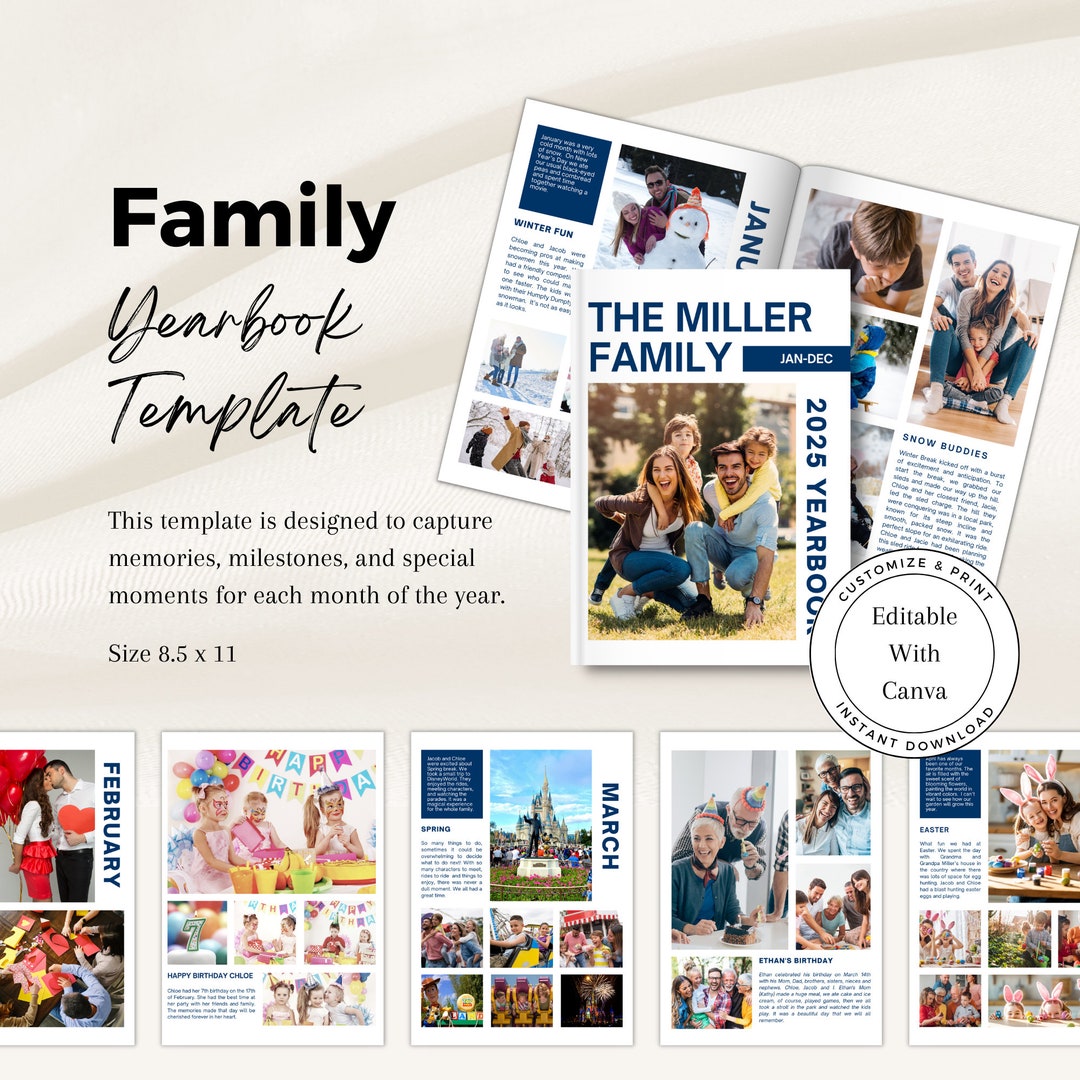 Family Yearbook Photo Template Fully Customizable / Perfect for Gifting Family Yearbook Photo Template Fully Customizable / Perfect for Gifting